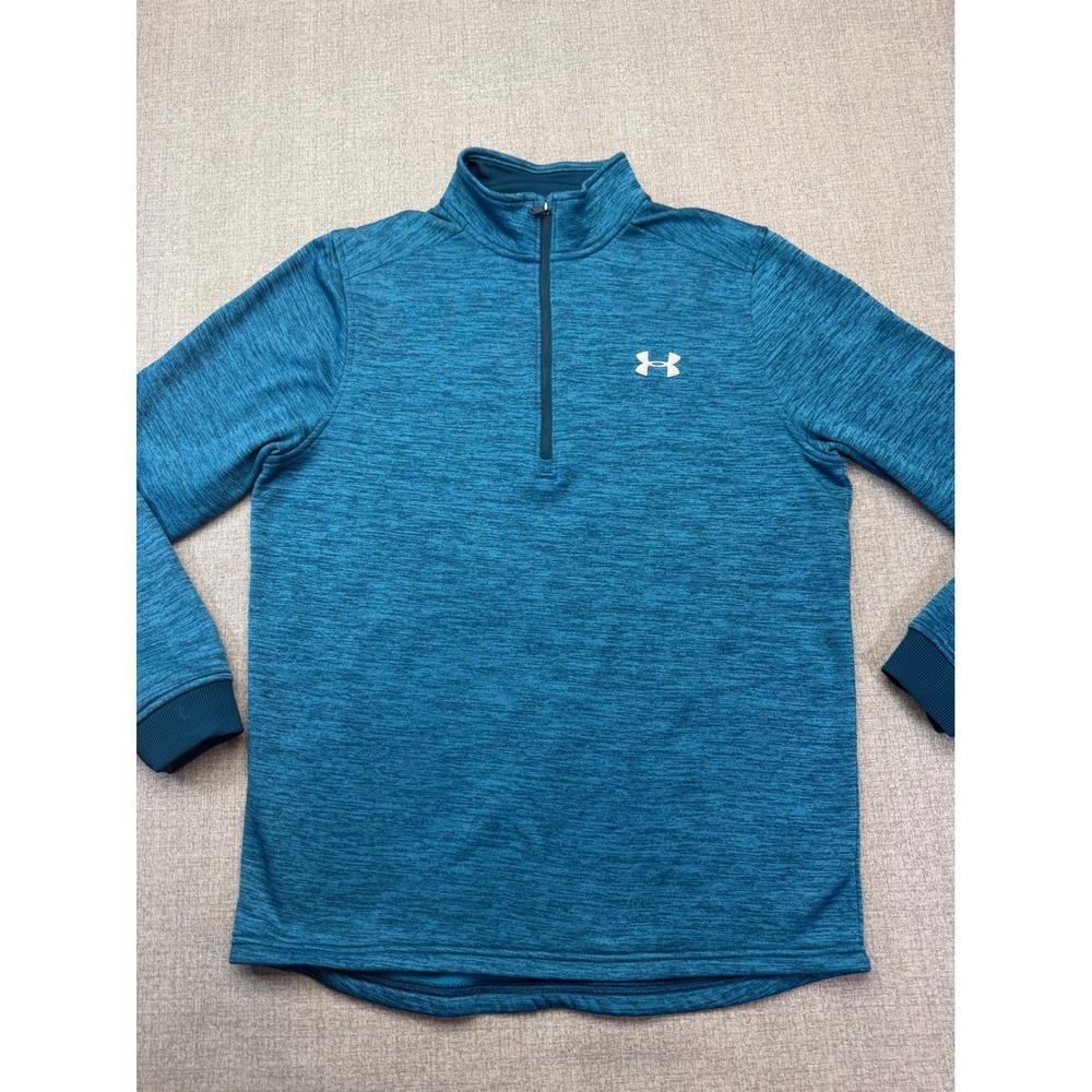 Under Armour Mens ColdGear Armour Fleece 1/4 Zip Pullover Medium Blue Heather